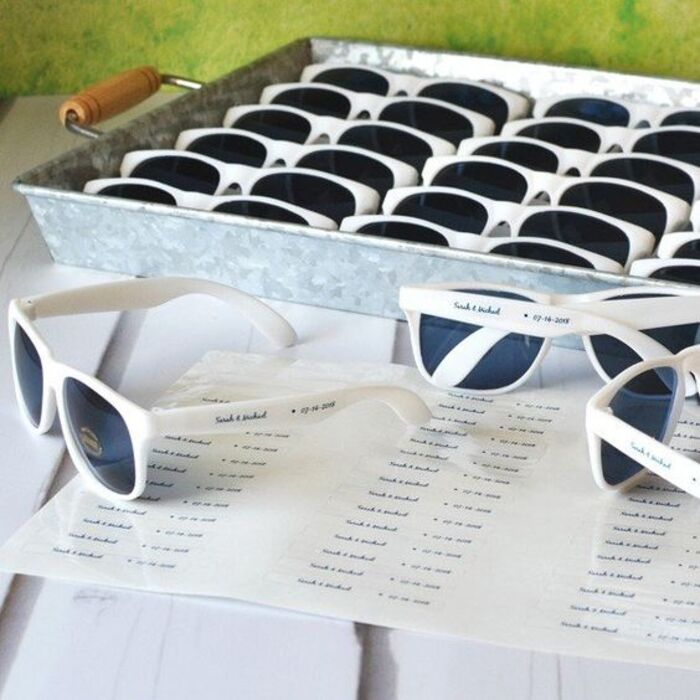 66 Best Wedding Gifts For Guests That Will Delight Them 163 Customised Sunglasses - Unique Wedding Favors For Guests