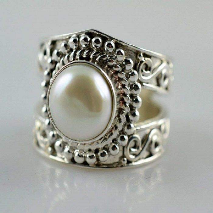 Unique Twelve Anniversary Gifts For Men Pearl Brooke Ring