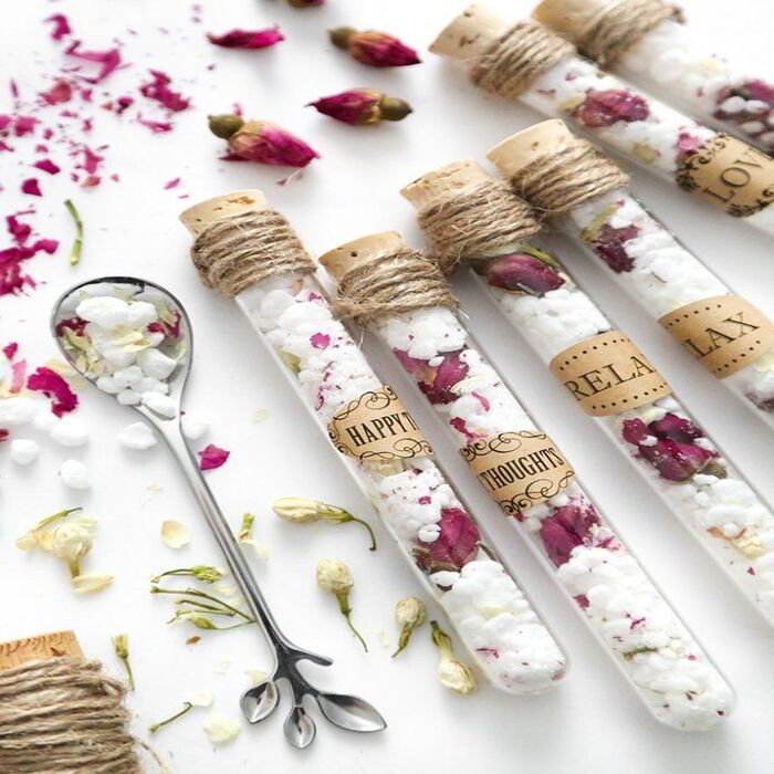 36 Enchanting Personalized Wedding Favors (2022 Gift Guides) 63 Bath Salt Personalized Wedding Favors