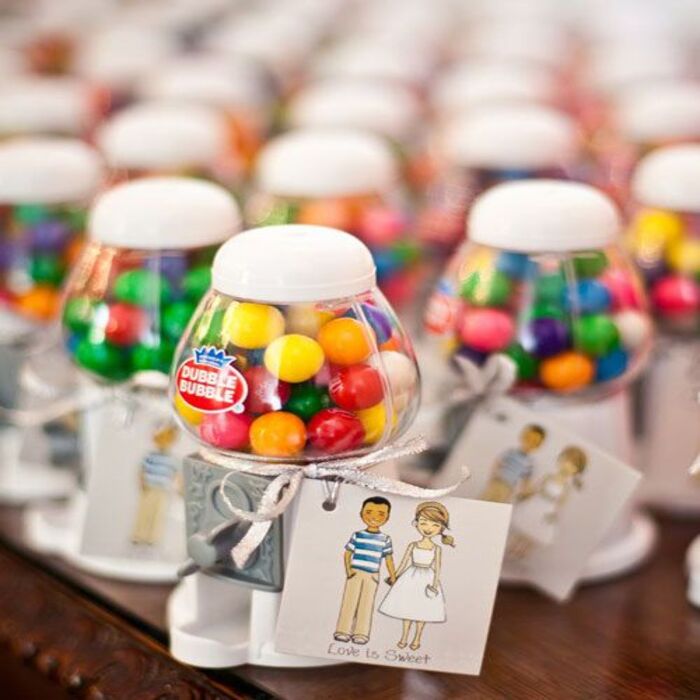 36 Enchanting Personalized Wedding Favors (2022 Gift Guides) 54 Mini Gumball Machine Favors – DIY personalized wedding favors