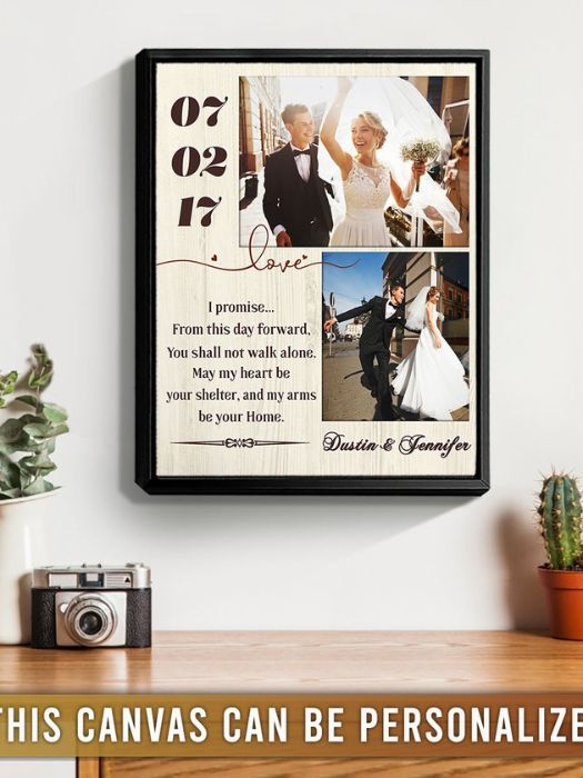 Custom engagement gifts - photo frame canvas