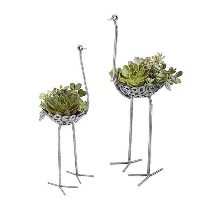47+ Stunning Wedding Gifts for Parents That They'll Cherish 97 Recycled Metal Ostrich Planter Wedding Gifts For Parents