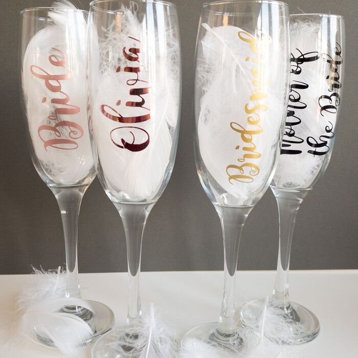 Bridal Shower Gifts For Guests - Customized Champagne Flute