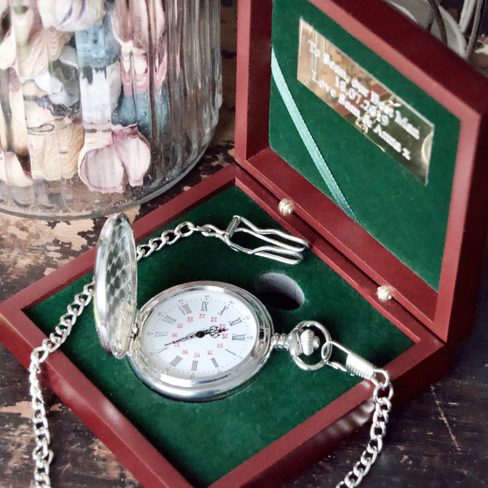 Personalized Silver Pocket Watch