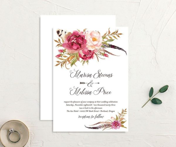 30 Stunning Spring Wedding Invitations that Leave You in Awe