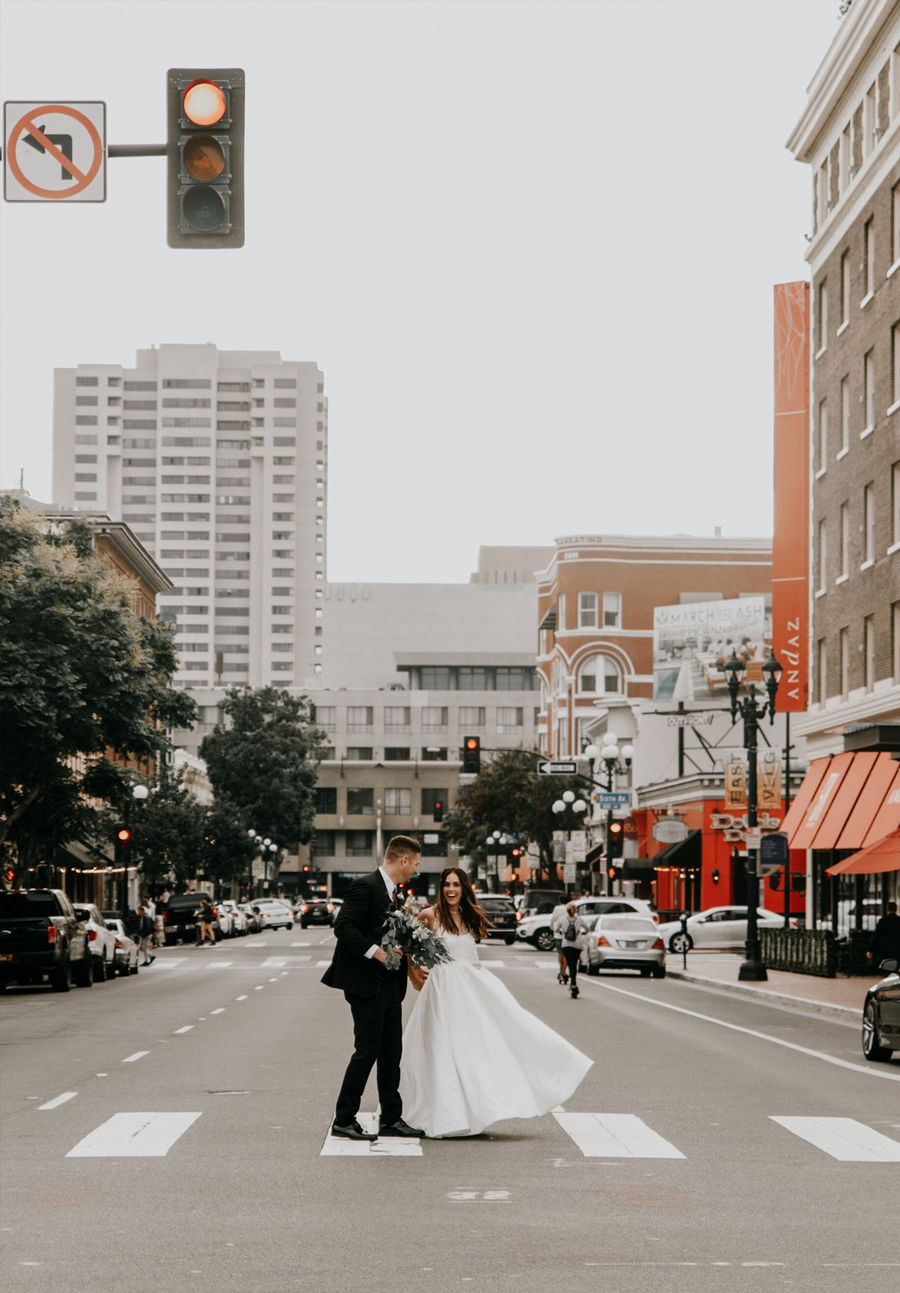 Gaslamp Quarter Engagement Photos in San Diego