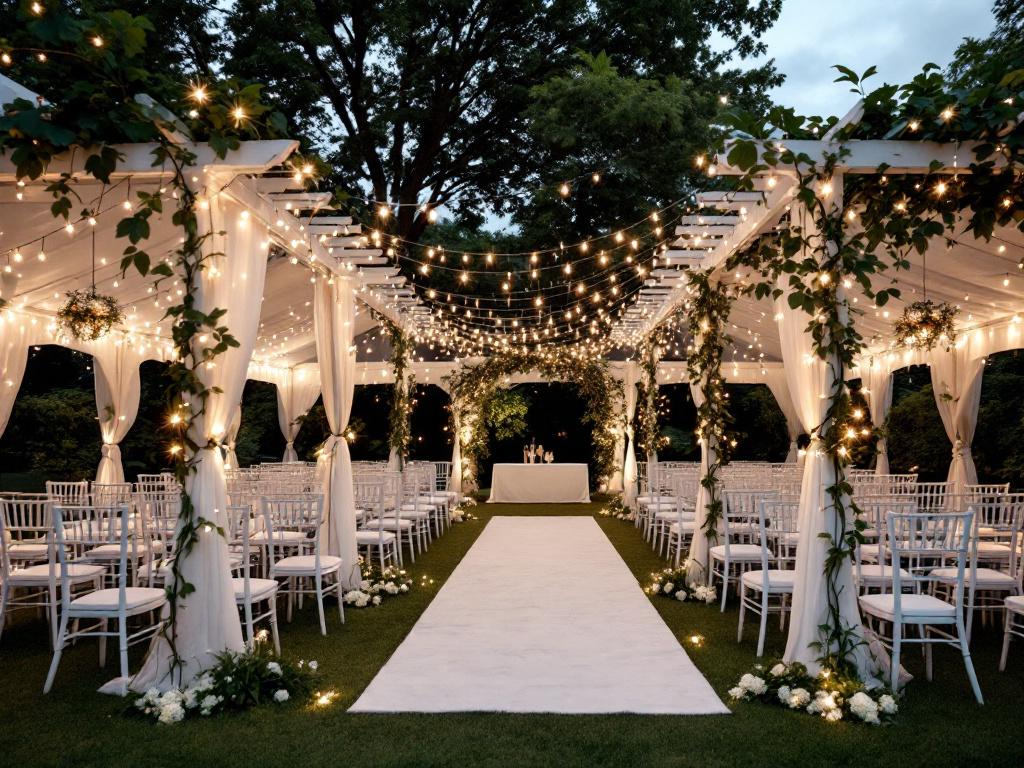 All-White Wedding Decor Tent Canopy