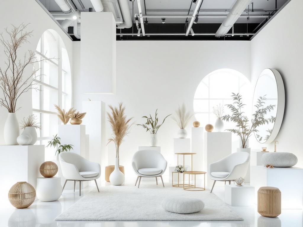 All-White Wedding Decor Geometric Design