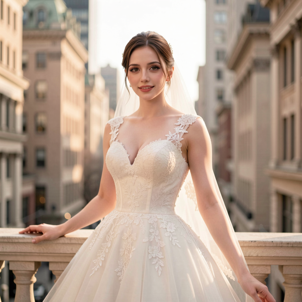 Wedding Photography Trends 2026: 15 Styles Couples Are Loving 21 Bride posing elegantly in a designer gown against an ornate New York City backdrop