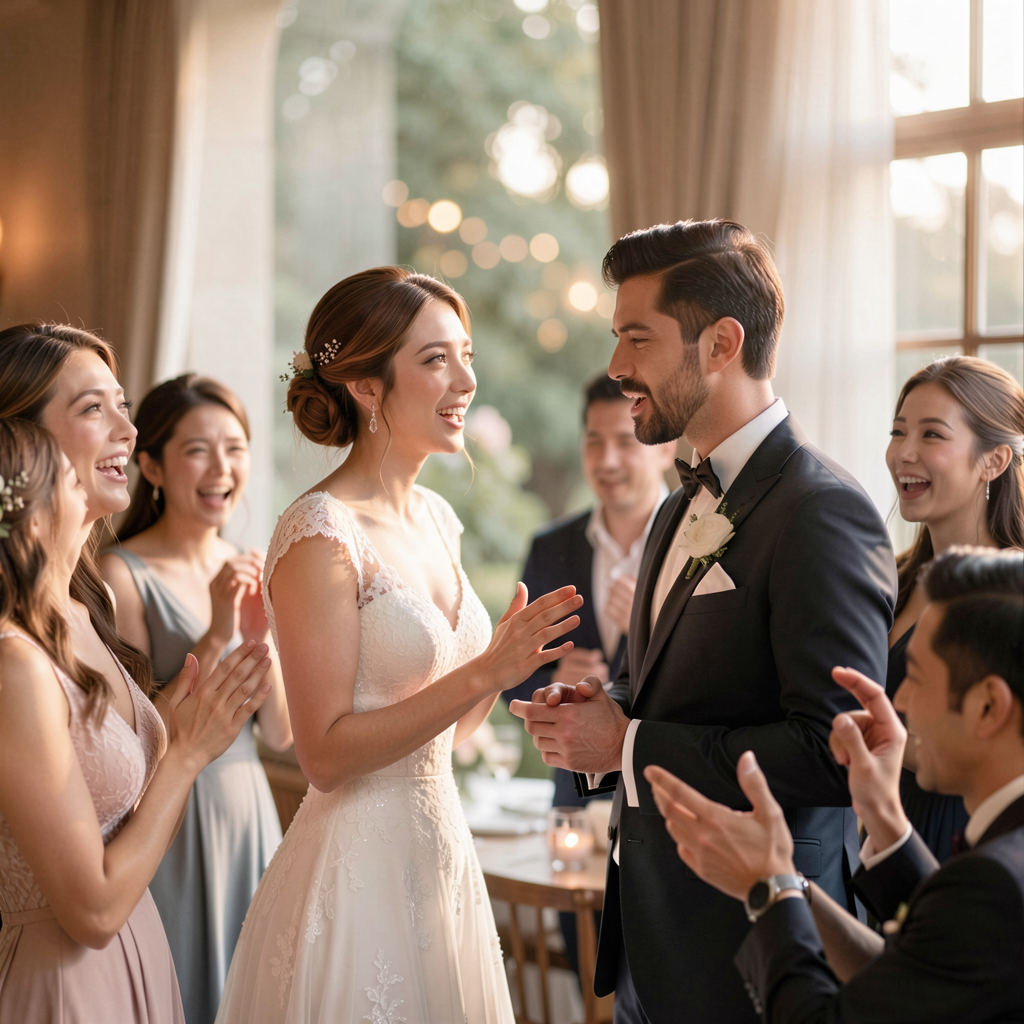 Wedding Photography Trends 2026: 15 Styles Couples Are Loving 27 Photographer capturing a heartfelt speech during an intimate family gathering, guests reacting emotionally