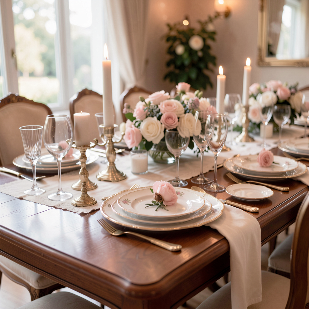 35 Wedding Registry Items Couples Actually Use Every Week 12 Elegant dining table set with classic dinnerware and wine glasses
